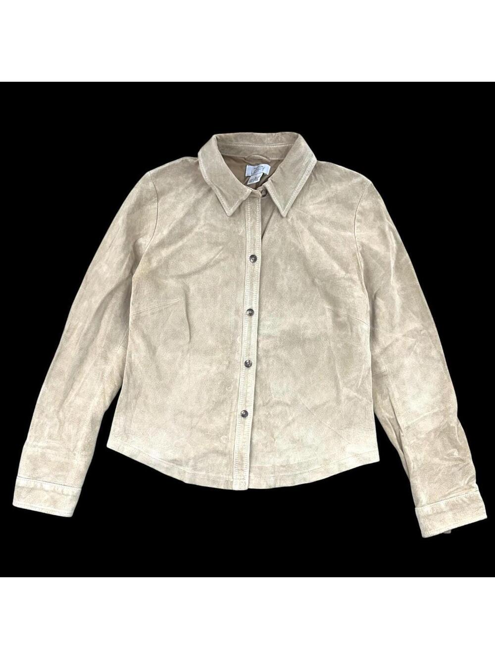 Vintage LOFT Tan Suede Button Down‎ Jacket